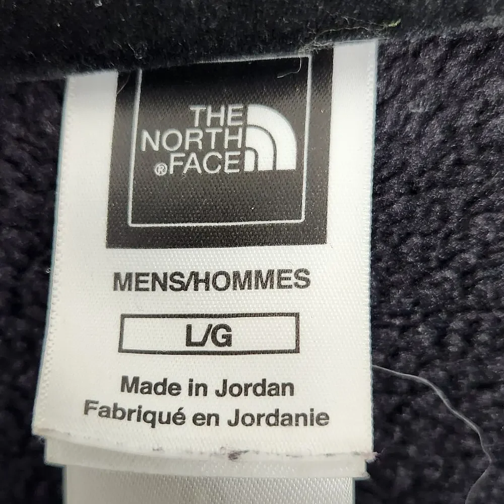 NORTH FACE Jacket Mens Large Black Full Zip Fleece Zip Pockets Outdoor Hiking